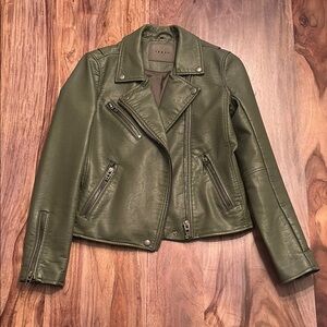 Blank NYC Green Faux Leather Motorcycle Jacket, Anthropologie